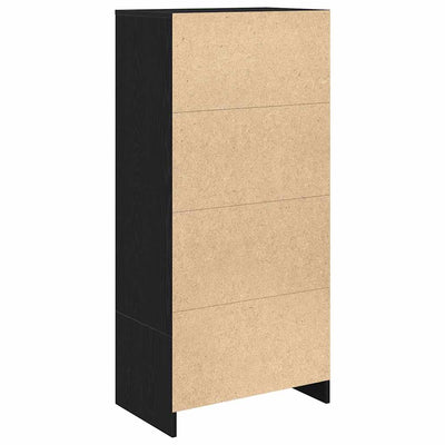 Kaappi laatikolla musta tammi 55,5x34x119,5 cm tekninen puu