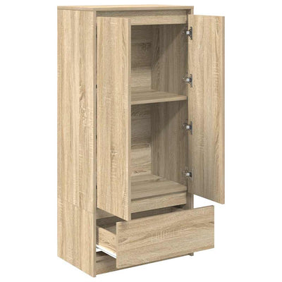 Kaappi laatikolla Sonoma-tammi 55,5x34x119,5 cm tekninen puu