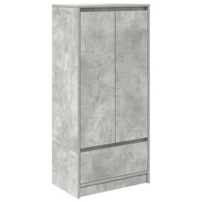 Kaappi laatikolla betoninharmaa 55,5x34x119,5 cm tekninen puu