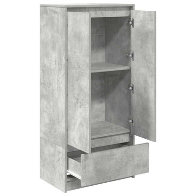 Kaappi laatikolla betoninharmaa 55,5x34x119,5 cm tekninen puu