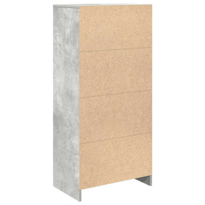 Kaappi laatikolla betoninharmaa 55,5x34x119,5 cm tekninen puu