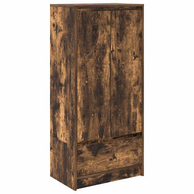 Kaappi laatikolla savutammi 55,5x34x119,5 cm tekninen puu