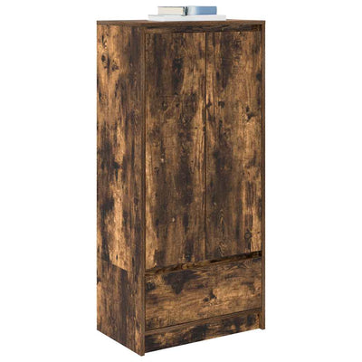Kaappi laatikolla savutammi 55,5x34x119,5 cm tekninen puu