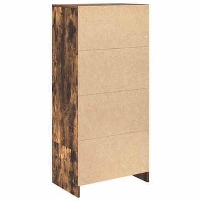 Kaappi laatikolla savutammi 55,5x34x119,5 cm tekninen puu