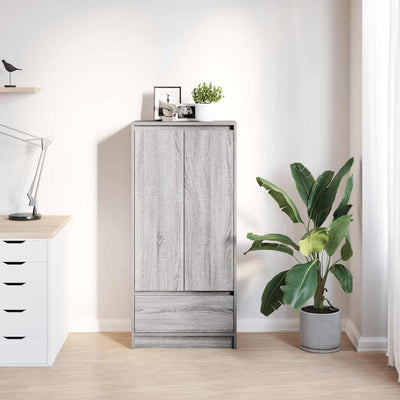 Kaappi laatikolla harmaa Sonoma 55,5x34x119,5 cm tekninen puu