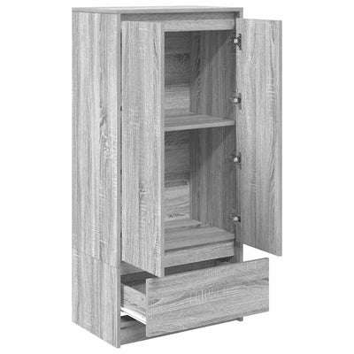 Kaappi laatikolla harmaa Sonoma 55,5x34x119,5 cm tekninen puu