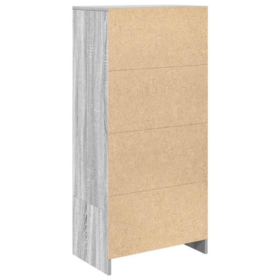 Kaappi laatikolla harmaa Sonoma 55,5x34x119,5 cm tekninen puu