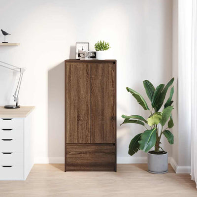 Kaappi laatikolla ruskea tammi 55,5x34x119,5 cm tekninen puu