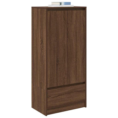 Kaappi laatikolla ruskea tammi 55,5x34x119,5 cm tekninen puu