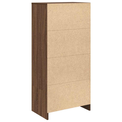 Kaappi laatikolla ruskea tammi 55,5x34x119,5 cm tekninen puu