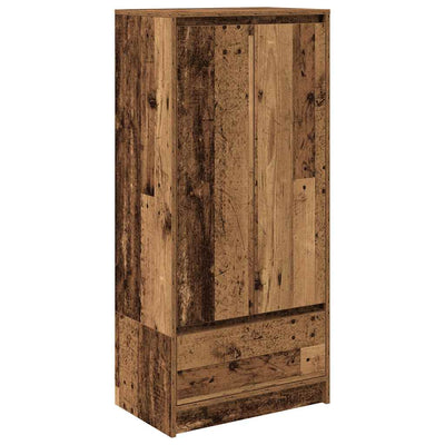 Kaappi laatikolla vanha puu 55,5x34x119,5 cm tekninen puu