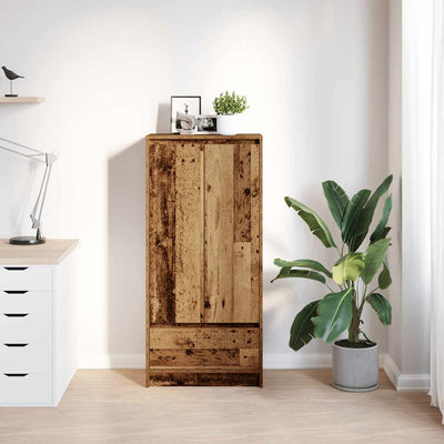 Kaappi laatikolla vanha puu 55,5x34x119,5 cm tekninen puu