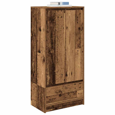 Kaappi laatikolla vanha puu 55,5x34x119,5 cm tekninen puu