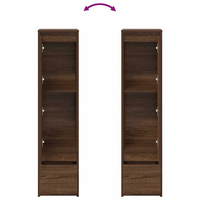 Kaappi ruskea tammi 29,5x34x119,5 cm tekninen puu