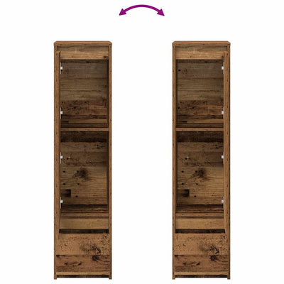 Kaappi vanhaa puuta 29,5x34x119,5 cm tekninen puu