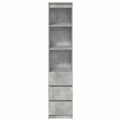 Kaappi betoninharmaa 37,5x35x180 cm tekninen puu
