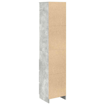 Kaappi betoninharmaa 37,5x35x180 cm tekninen puu