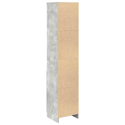 Kaappi betoninharmaa 37,5x35x180 cm tekninen puu
