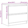 TV-kaappi Valkoinen 60x35x54 cm Engineered Wood
