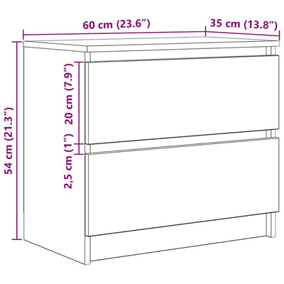 TV-kaappi Valkoinen 60x35x54 cm Engineered Wood