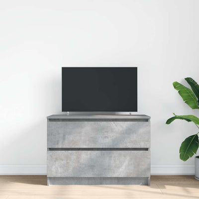 TV-taso betoninharmaa 80x35x54 cm tekninen puu