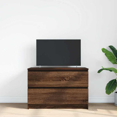 TV-taso ruskea tammi 80x35x54 cm tekninen puu