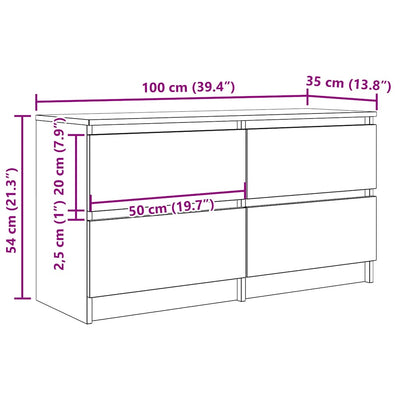 Ruskea tv-taso Dung 100x35x54cm (puinen)