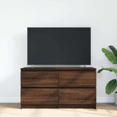 TV-taso ruskea tammi 100x35x54 cm tekninen puu