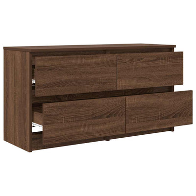 TV-taso ruskea tammi 100x35x54 cm tekninen puu
