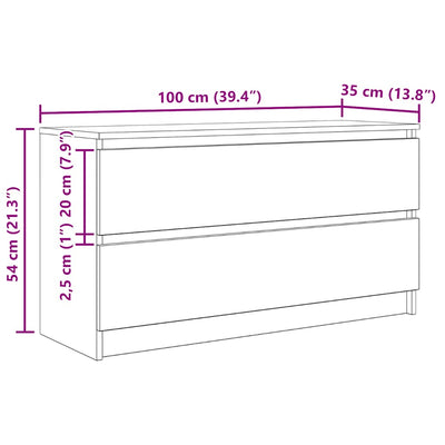 Musta tv-taso Dung 100x35x54cm (puinen)
