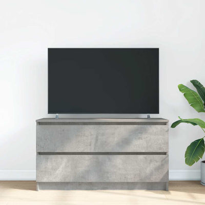 TV-taso betoninharmaa 100x35x54 cm tekninen puu
