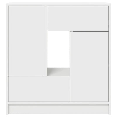 Senkki laatikoilla ja ovilla valkoinen 70,5x34x74,5 cm