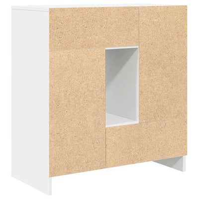 Senkki laatikoilla ja ovilla valkoinen 70,5x34x74,5 cm