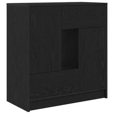 Senkki laatikoilla ja ovilla musta tammi 70,5x34x74,5 cm