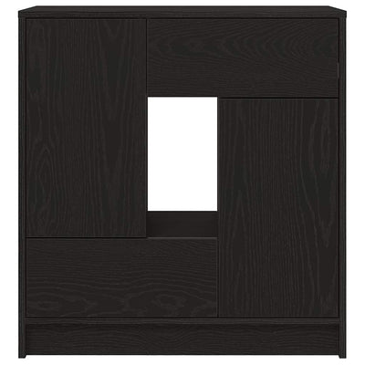 Senkki laatikoilla ja ovilla musta tammi 70,5x34x74,5 cm