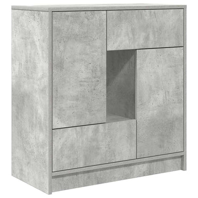 Senkki laatikoilla ja ovilla betoninharmaa 70,5x34x74,5 cm