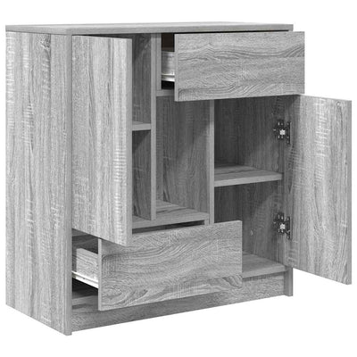 Senkki laatikoilla ja ovilla harmaa sonoma 70,5x34x74,5 cm