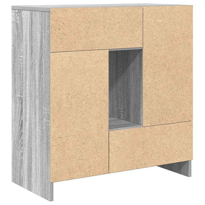 Senkki laatikoilla ja ovilla harmaa sonoma 70,5x34x74,5 cm