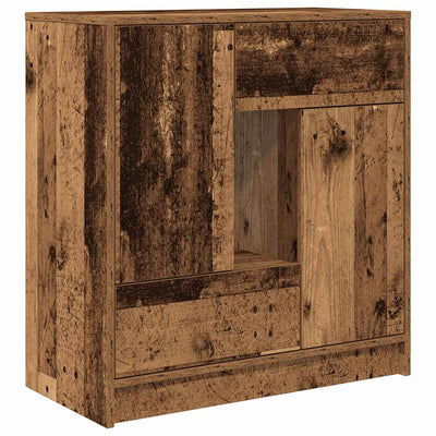 Senkki laatikoilla ja ovilla vanha puu 70,5x34x74,5 cm
