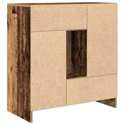Senkki laatikoilla ja ovilla vanha puu 70,5x34x74,5 cm