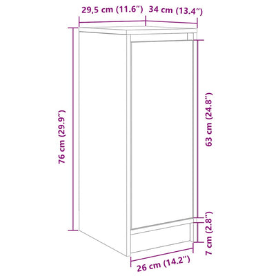 Betoninharmaa kenkäkaappi Aladgeam 29,5x34x76cm (puinen)
