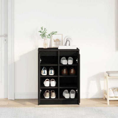 Kenkäkaappi musta tammi 57x34x76 cm tekninen puu