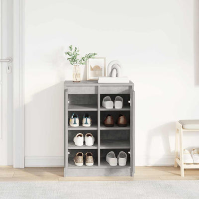 Kenkäkaappi betoninharmaa 57x34x76 cm tekninen puu