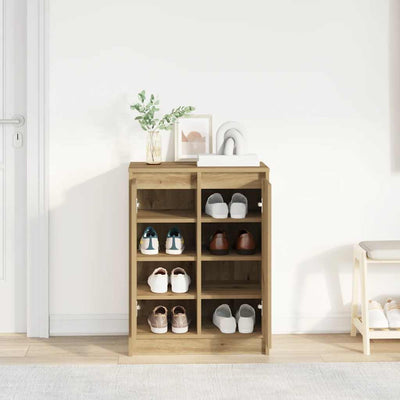 Kenkäteline ruskea tammi 57x34x76 cm tekninen puu
