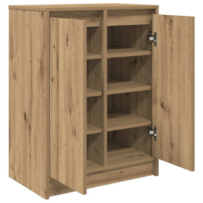 Kenkäteline ruskea tammi 57x34x76 cm tekninen puu