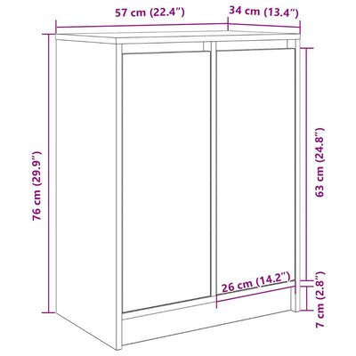 Kenkäteline ruskea tammi 57x34x76 cm tekninen puu