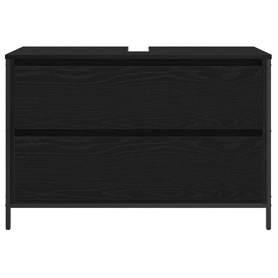 Kylpyhuoneen allaskaappi laatikoilla musta tammi 90x34,5x60 cm
