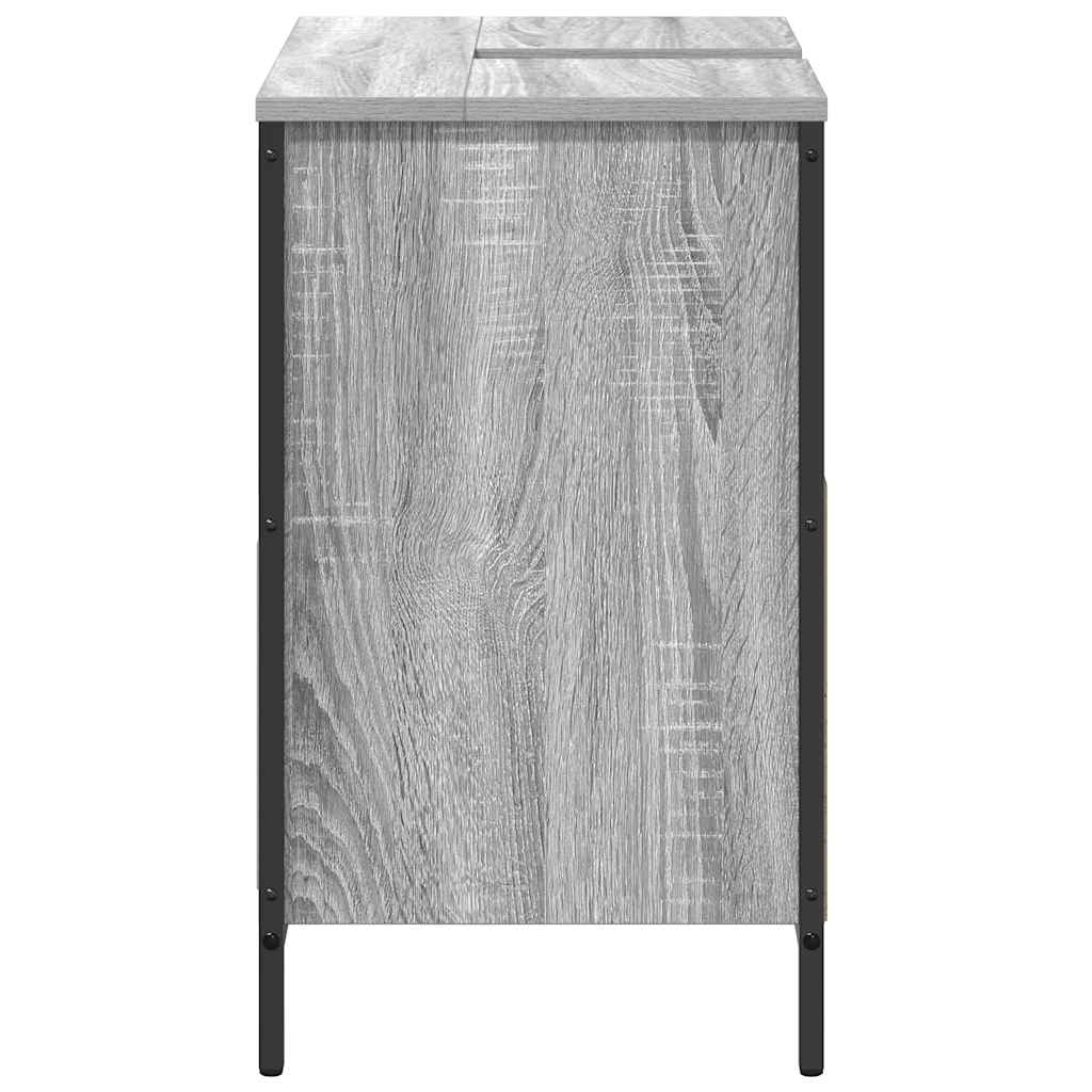 Harmaa sonoma kylpyhuoneen allaskaappi laatikoilla Samoila 60x34,5x60cm