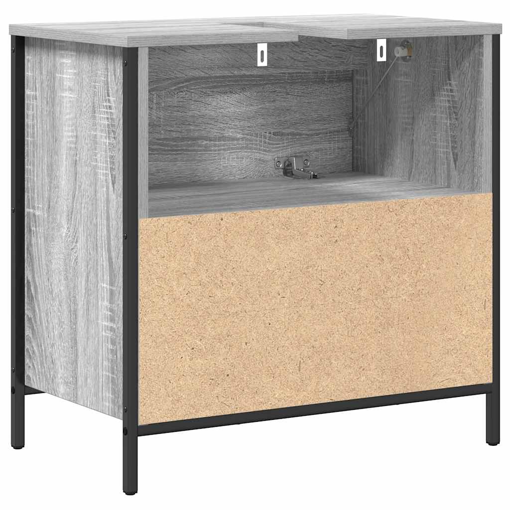 Harmaa sonoma kylpyhuoneen allaskaappi laatikoilla Samoila 60x34,5x60cm
