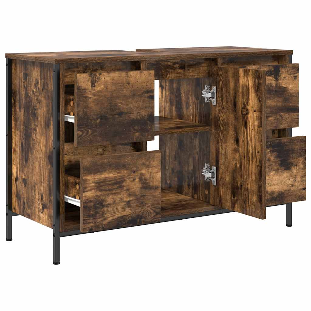 Savustammi pesuallaskaappi laatikoilla Oschiun 90x34,5x60cm